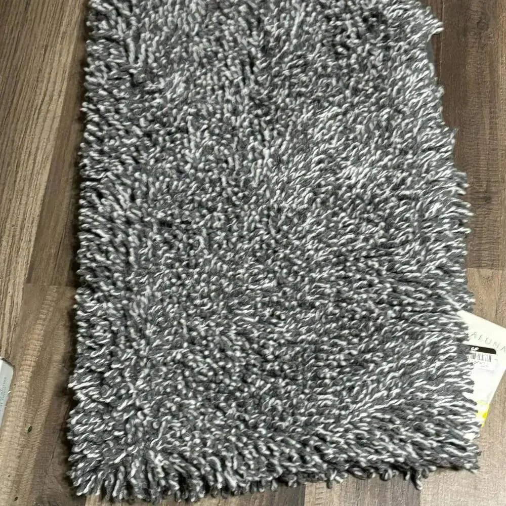 Casaluna Mélange Looped Bath Rug in Gray 100% Cotton 24 X 40